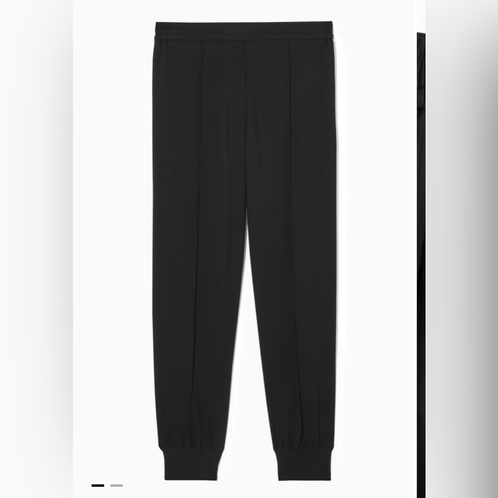 COS PINTUCKED ELASTICATED TAILORED JOGGERS black money preppy 90s sz M
